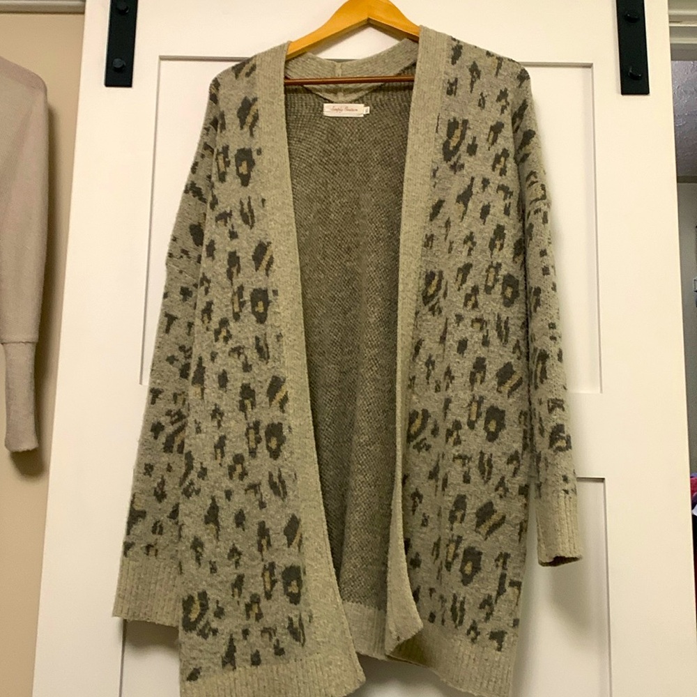 Leopard print cardigan used condition.